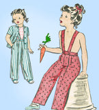 1940s Vintage Hollywood Pattern 1615 WWII Toddler Girls Pant Suit Sz 2