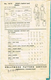1940s Vintage Hollywood Pattern 1615 WWII Toddler Girls Pant Suit Sz 2