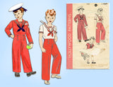 1940s Vintage Hollywood Pattern 735 WWII Toddler Boys Sailor Suit Size 4