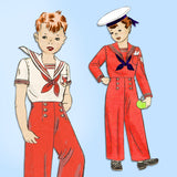 1940s Vintage Hollywood Pattern 735 WWII Toddler Boys Sailor Suit Size 4