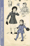 1940s Vintage Hollywood Pattern 745 WWII Baby Girls Coat & Hat Size 1