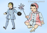 1940s Vintage Hollywood Pattern 745 WWII Baby Girls Coat & Hat Size 1