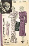 Hollywood 1100: 1930s Vintage Sewing Pattern Starlet Ida Lupino Evening Gown Sz 32 - Vintage4me2