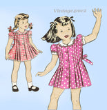 1940s Vintage Hollywood Sewing Pattern 1111 Sweet Toddler Girls Dress Size 4