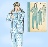 Hollywood 1259: 1940s Misses WWII Pajamas Set Sz 30 B Vintage Sewing Pattern