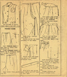 Hollywood 1259: 1940s Misses WWII Pajamas Set Sz 30 B Vintage Sewing Pattern