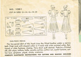 Hollywood Starlet 1391: 1930s Misses Dress Sz 32B Vintage Sewing Pattern