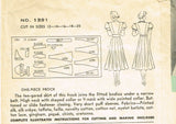 Hollywood Starlet 1391: 1930s Misses Dress Sz 32B Vintage Sewing Pattern