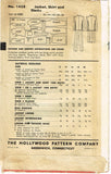 Hollywood 1428: 1940s Cute Misses Pants Suit Sz 30 B Vintage Sewing Pattern