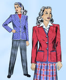 Hollywood 1428: 1940s Cute Misses Pants Suit Sz 30 B Vintage Sewing Pattern