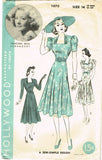 Hollywood 1570: 1930s Vintage Sewing Pattern Starlet Franciska Gall Dress Sz 32B