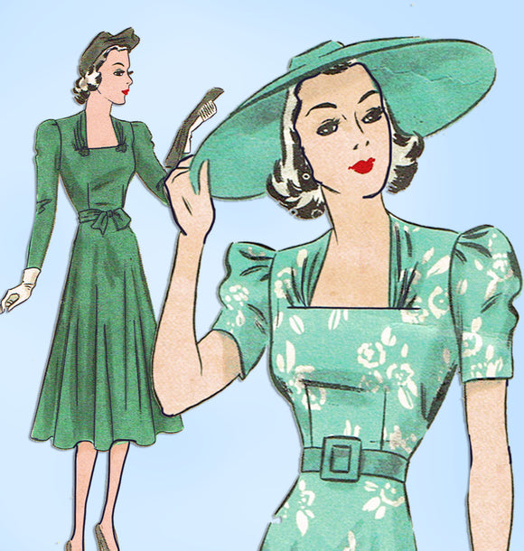 Hollywood 1570: 1930s Vintage Sewing Pattern Starlet Franciska Gall Dress Sz 32B
