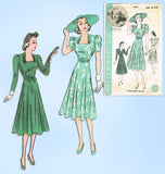 Hollywood 1570: 1930s Vintage Sewing Pattern Starlet Franciska Gall Dress Sz 32B