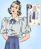 Hollywood 1574: 1930s Vintage Sewing Pattern Starlet Ida Lupino 2 Pc Gown or Dress Sz 30