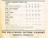 Hollywood 1574: 1930s Vintage Sewing Pattern Starlet Ida Lupino 2 Pc Gown or Dress Sz 30
