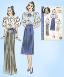 Hollywood 1574: 1930s Vintage Sewing Pattern Starlet Ida Lupino 2 Pc Gown or Dress Sz 30