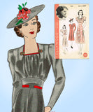 Hollywood 1606: 1930s Vintage Sewing Pattern Starlet Eleanor Whitney Afternoon Dress Sz 32