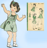 Hollywood 1612: 1940s Cute Uncut Girls Sun Dress Size 8 Vintage Sewing Pattern