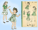 Hollywood 1612: 1940s Cute Uncut Girls Sun Dress Size 8 Vintage Sewing Pattern