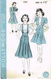 1930s Vintage Hollywood Sewing Pattern 1636 Uncut Teen Girls Bolero Suit Size 16 - Vintage4me2