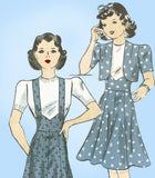1930s Vintage Hollywood Sewing Pattern 1636 Uncut Teen Girls Bolero Suit Size 16 - Vintage4me2