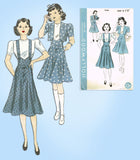 1930s Vintage Hollywood Sewing Pattern 1636 Uncut Teen Girls Bolero Suit Size 16 - Vintage4me2