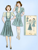 1930s Vintage Hollywood Sewing Pattern 1636 Junior Girls Bolero Suit Size 12
