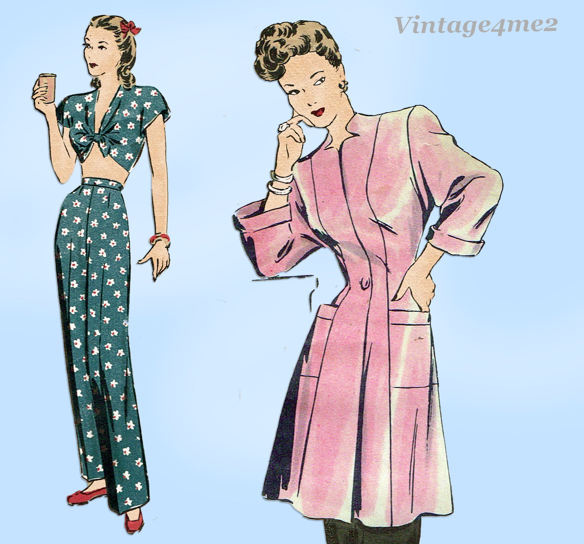 1940s Sewing Patterns  Dresses Overalls Lingerie etc