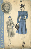 1940s Original Vintage Hollywood Starlet Pattern 1984 Misses WWII Suit Size 36 B
