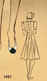 Hollywood 1997: 1940s Misses WWII Princess Dress Sz 30 B Vintage Sewing Pattern