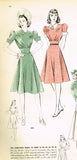 1940s Vintage Hollywood Startlet Sewing Pattern 422 Uncut Misses Dress Size 34 B