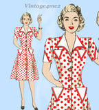 Hollywood 766: 1940s Plus Size Princess Dress Sz 40 Bust Vintage Sewing Pattern