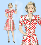 Hollywood 766: 1940s Plus Size Princess Dress Sz 40 Bust Vintage Sewing Pattern