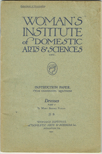 1920s Mary Brooks Picken Woman's Institute Sewing Book 21B Dresses Part 2 - Vintage4me2