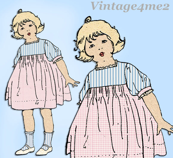 Ladies Home Journal 3144: 1920s Baby Girls Dress Sz 6 mos Vintage Sewing Pattern