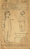 1920s Vintage Ladies Home Journal Sewing Pattern 1400 Toddler Footie Pajamas Sz2 - Vintage4me2