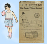 Ladies Home Journal 1885: 1920s Baby Girls Bloomers Sz 2 Vintage Sewing Pattern
