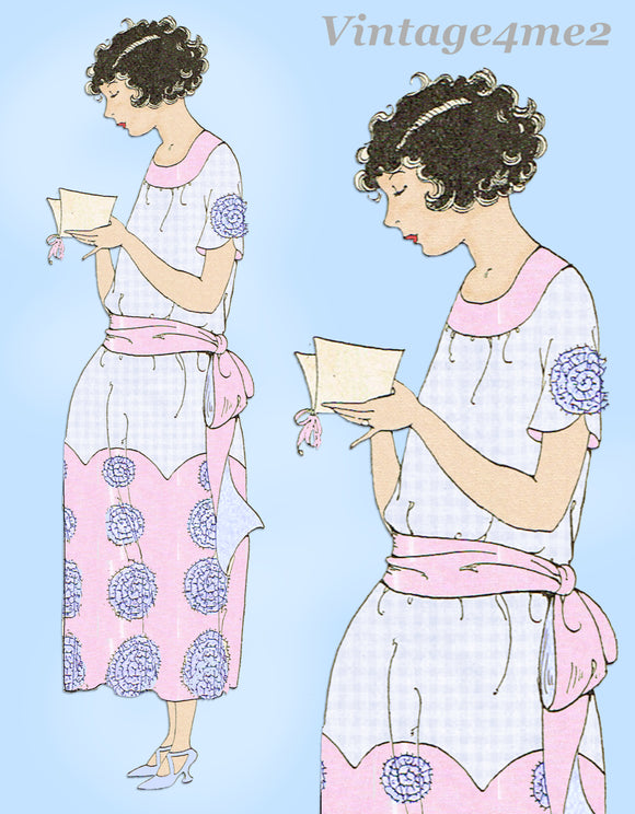 Ladies Home Journal 2350: 1920s Uncut Misses Party Dress Sz 35 B VTG Sewing Pattern