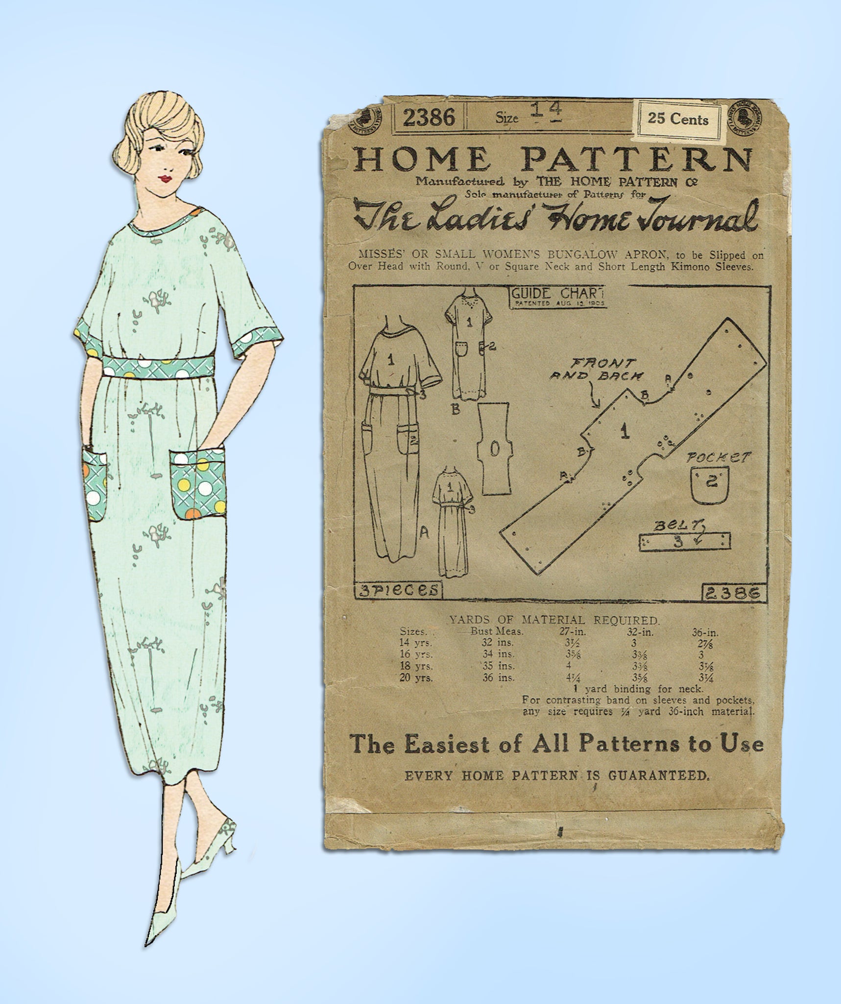 Ladies Home Journal 2386: 1920s Uncut Misses Bungalow Apron Sz 32 B Se –  Vintage4me2