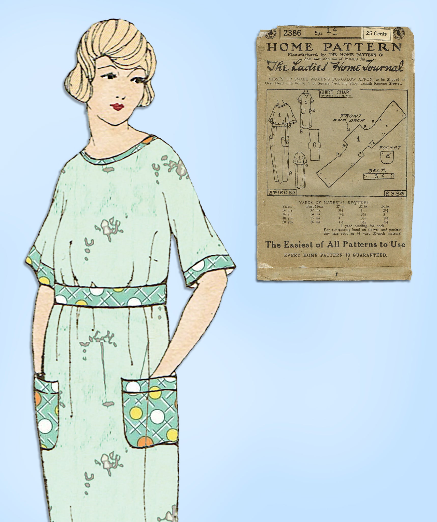 Ladies Home Journal 2386: 1920s Uncut Misses Bungalow Apron Sz 32 B Se –  Vintage4me2