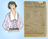 Ladies Home Journal 2528: 1920s Uncut Misses Tucked Blouse Sz 34B Sewing Pattern