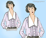 Ladies Home Journal 2528: 1920s Uncut Misses Tucked Blouse Sz 34B Sewing Pattern
