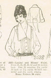 Ladies Home Journal 2528: 1920s Uncut Misses Tucked Blouse Sz 34B Sewing Pattern