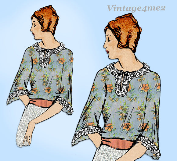 Ladies Home Journal 2920: 1920s Uncut Misses Blouse 36 B Vintage Sewing Pattern