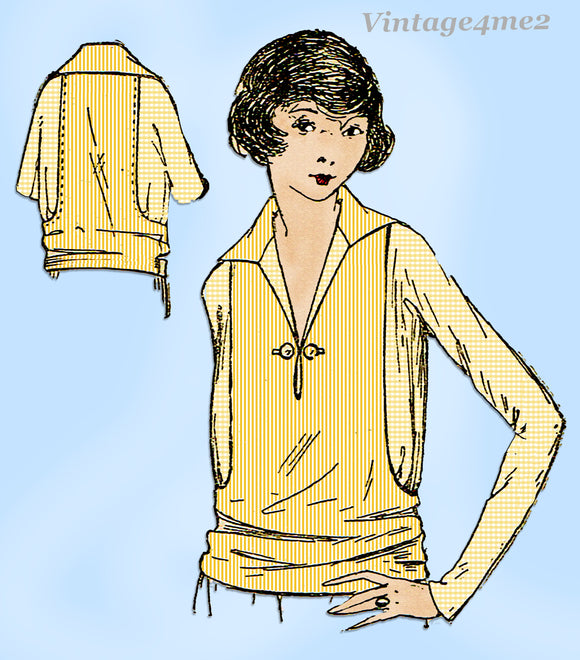 Ladies Home Journal 2952: 1920s Uncut Misses Blouse 38 B Vintage Sewing Pattern