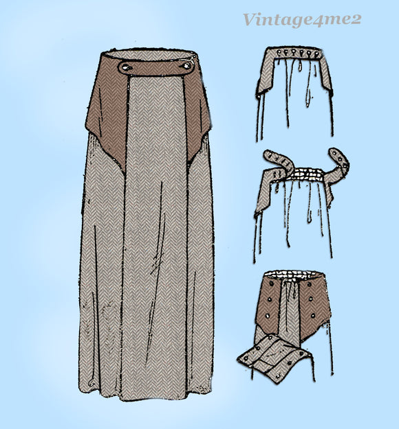 Ladies Home Journal 2958: 1920s Uncut Maternity Skirt 26 W Vintage Sewing Pattern