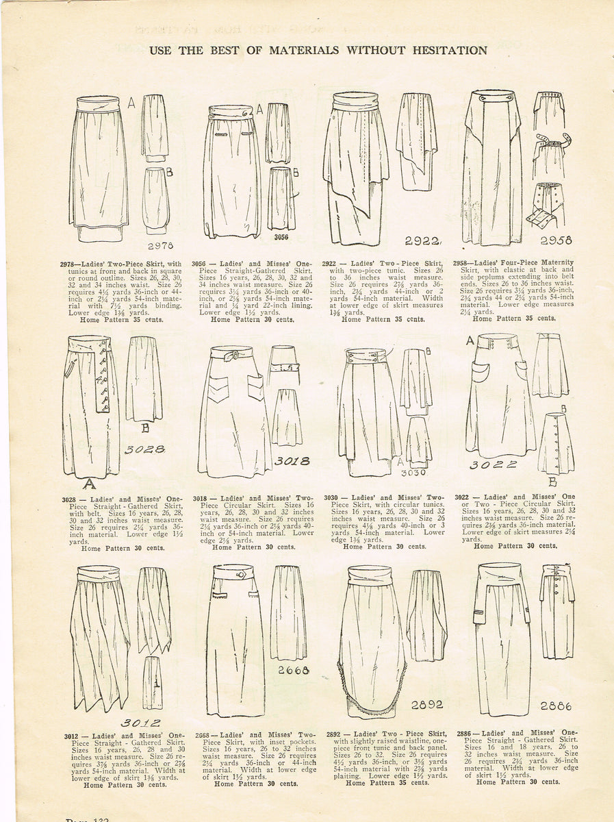 Ladies Home Journal 2978: 1920s Uncut Skirt 28W Vintage Sewing Pattern ...