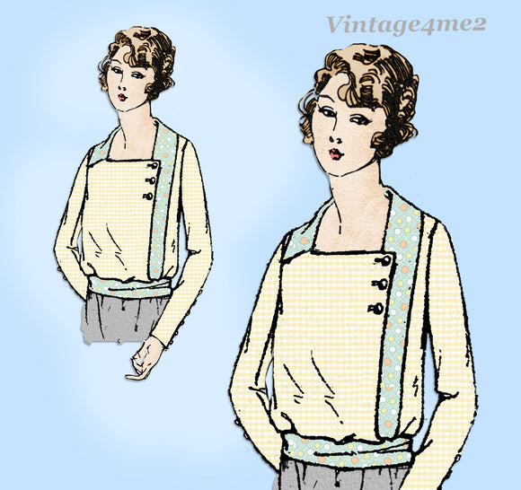 Ladies Home Journal 2989: 1920s Uncut Misses Blouse Vintage Sewing Pattern