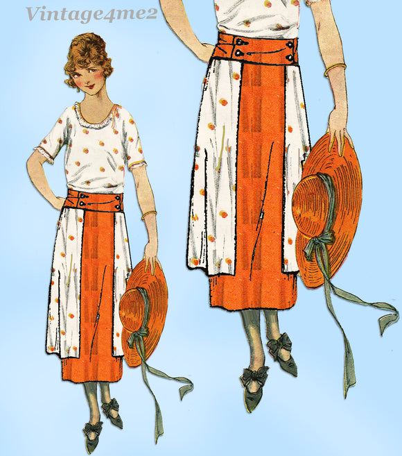 Ladies Home Journal 3030: 1920s Uncut Misses Skirt 28 W Vintage Sewing Pattern