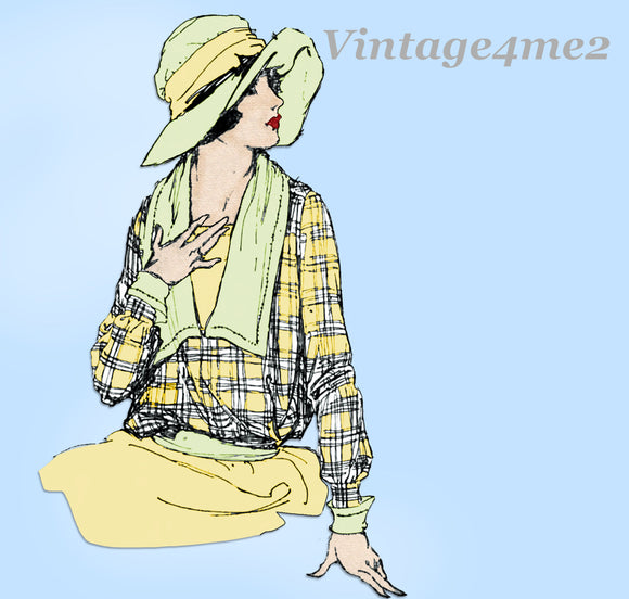 Ladies Home Journal 3032: 1920s Uncut Misses Blouse Sz 34 B Vintage Sewing Pattern